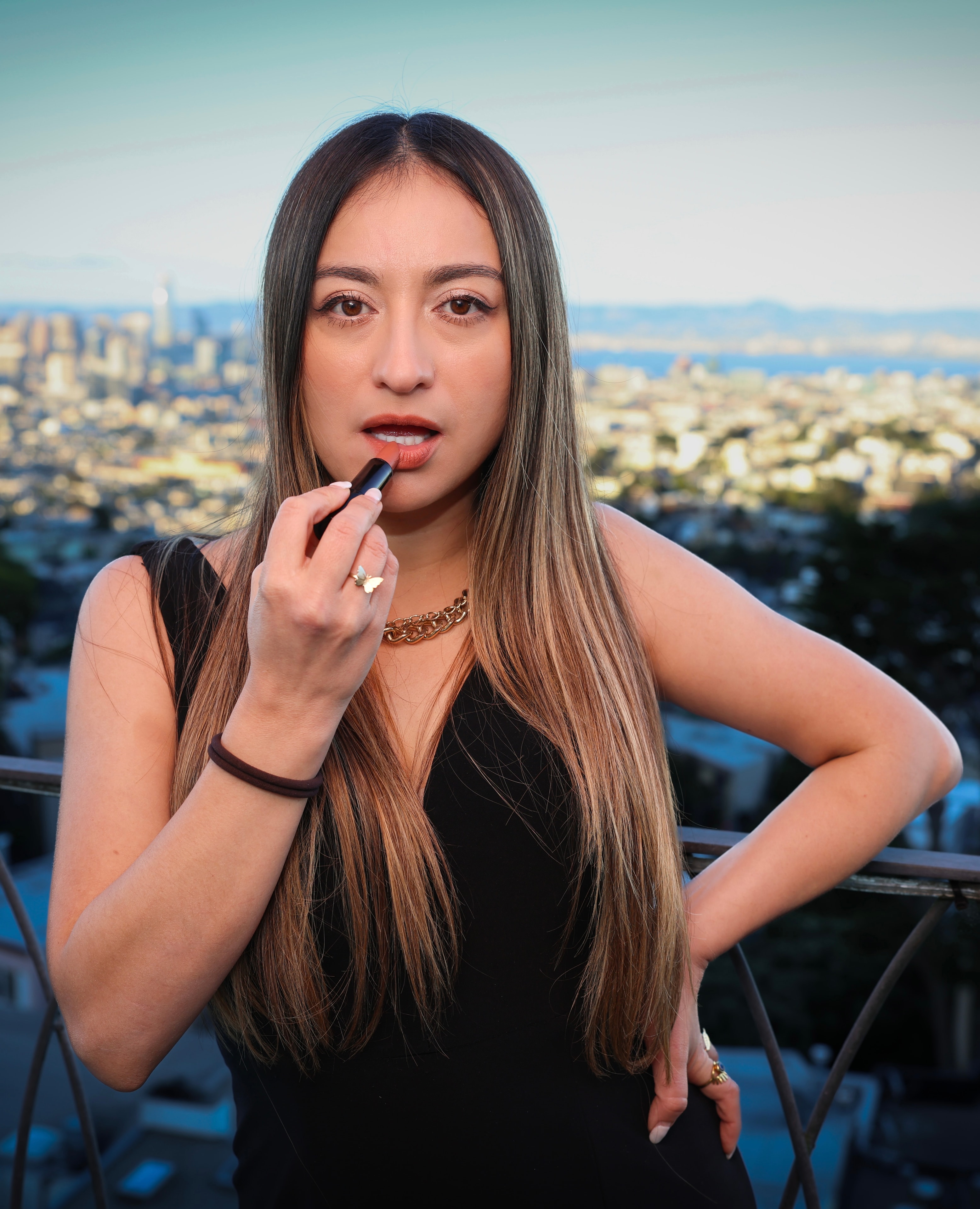 Golden Hour Balcony Headshot