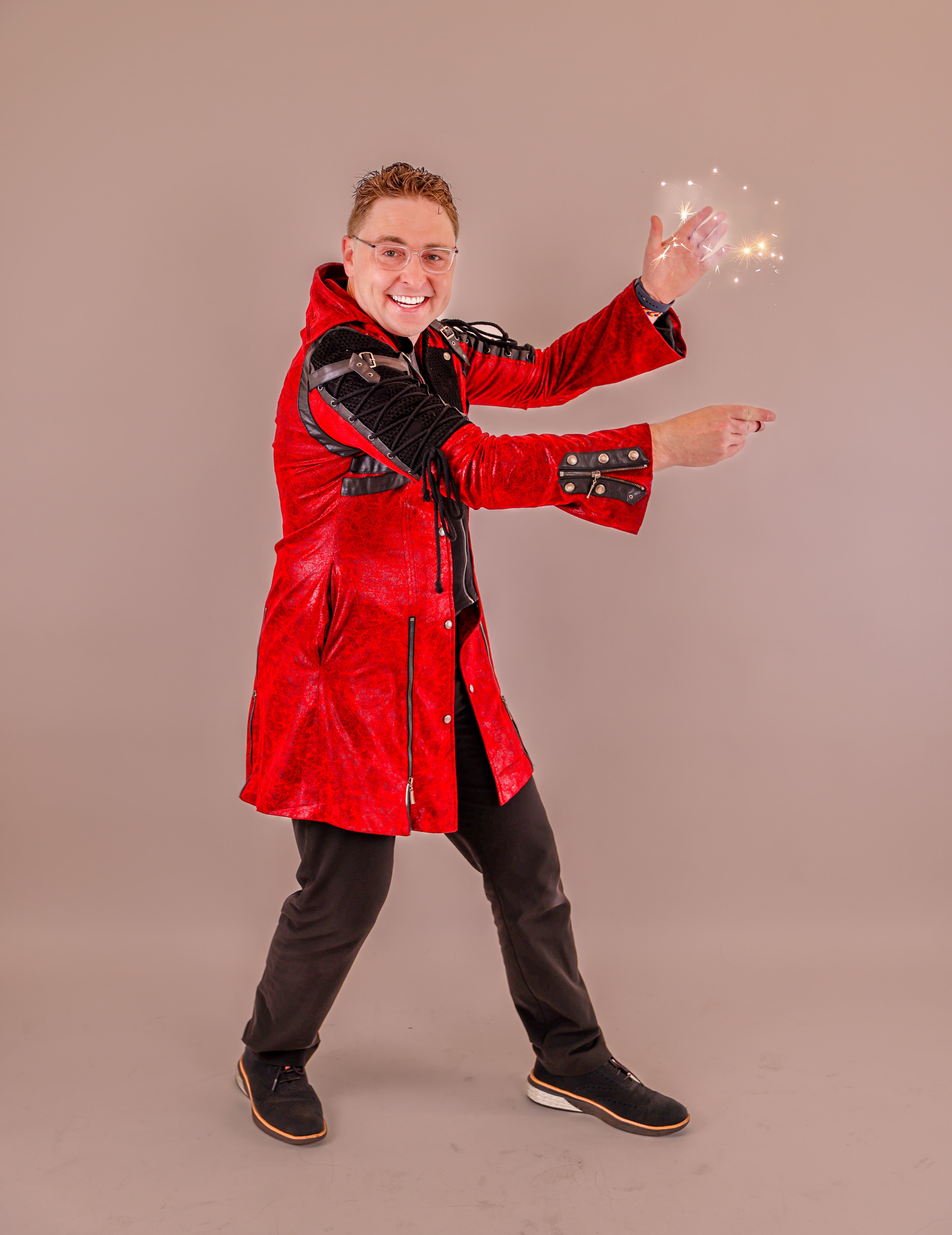 Red Velvet Coat Sparks Portrait