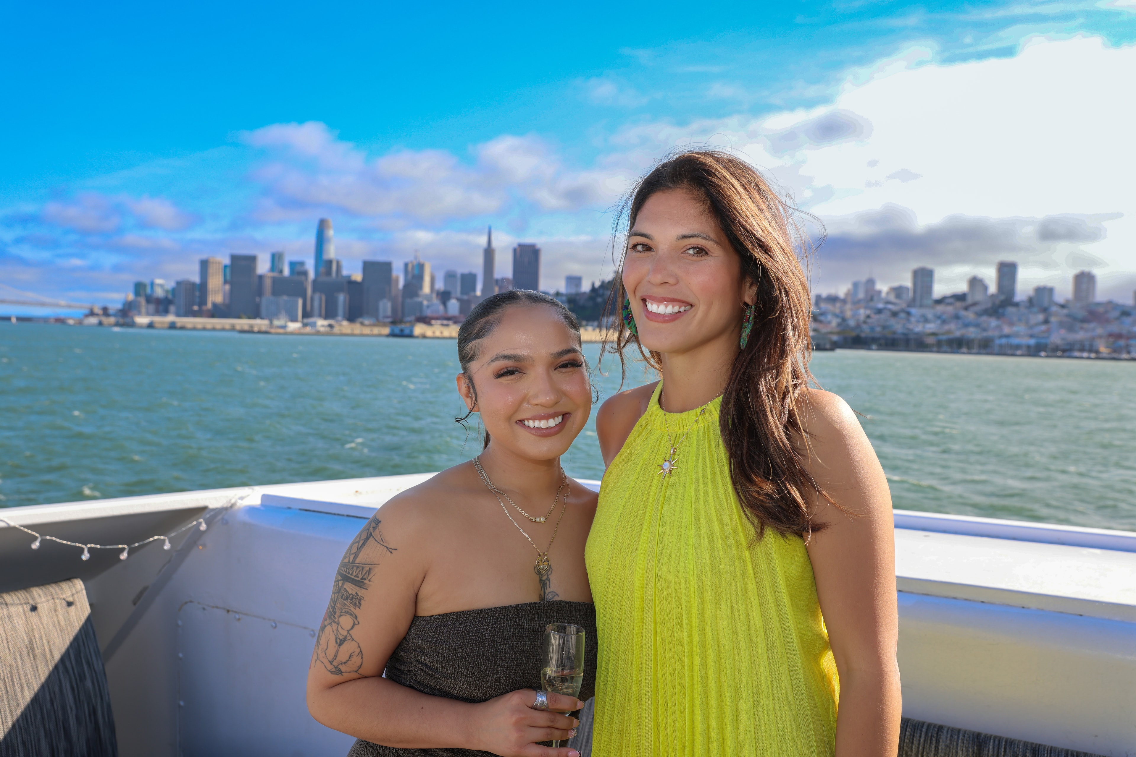 SF Skyline Boat Duo Portrait