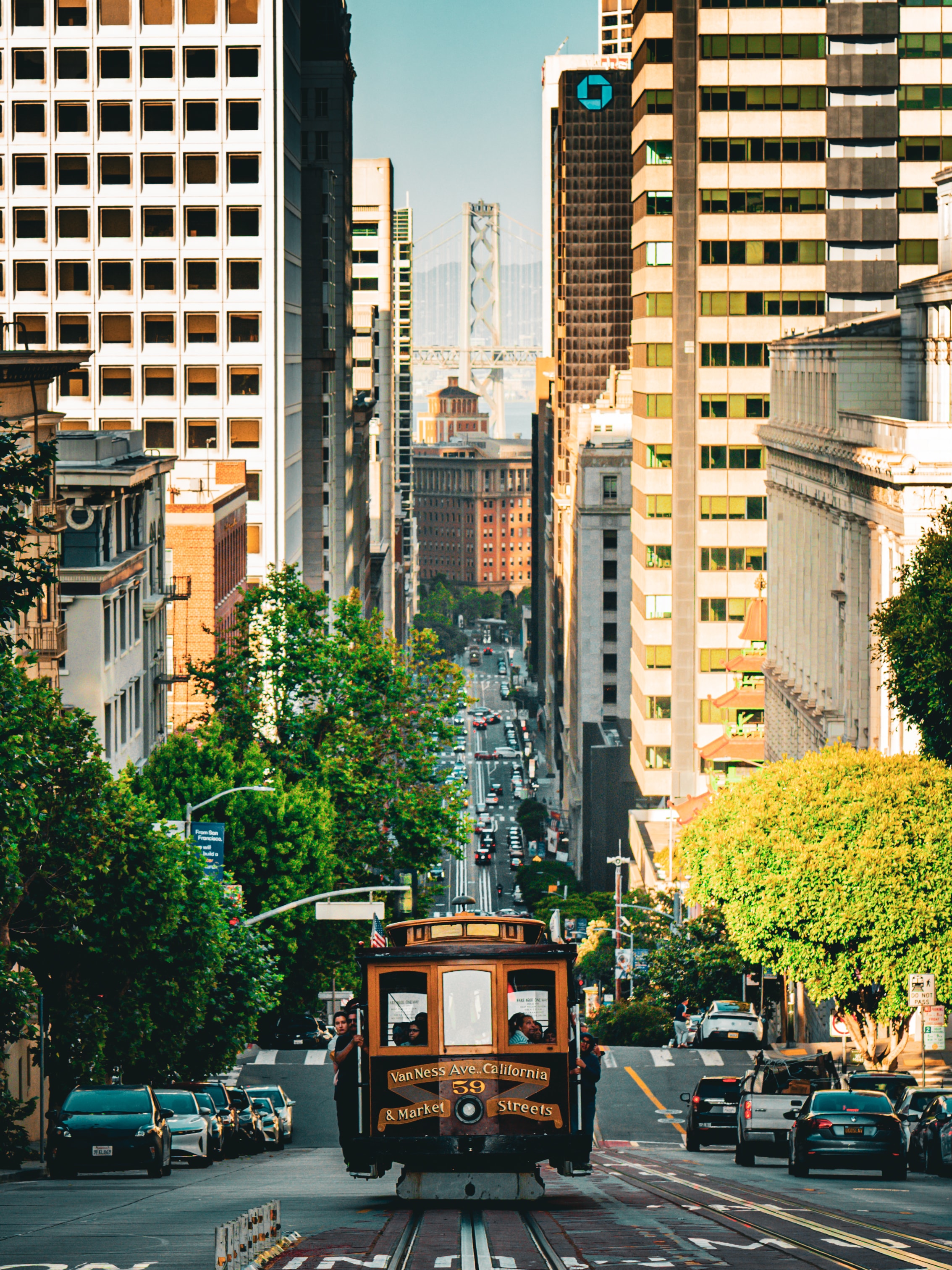 SF Cable Car Van Ness California Street