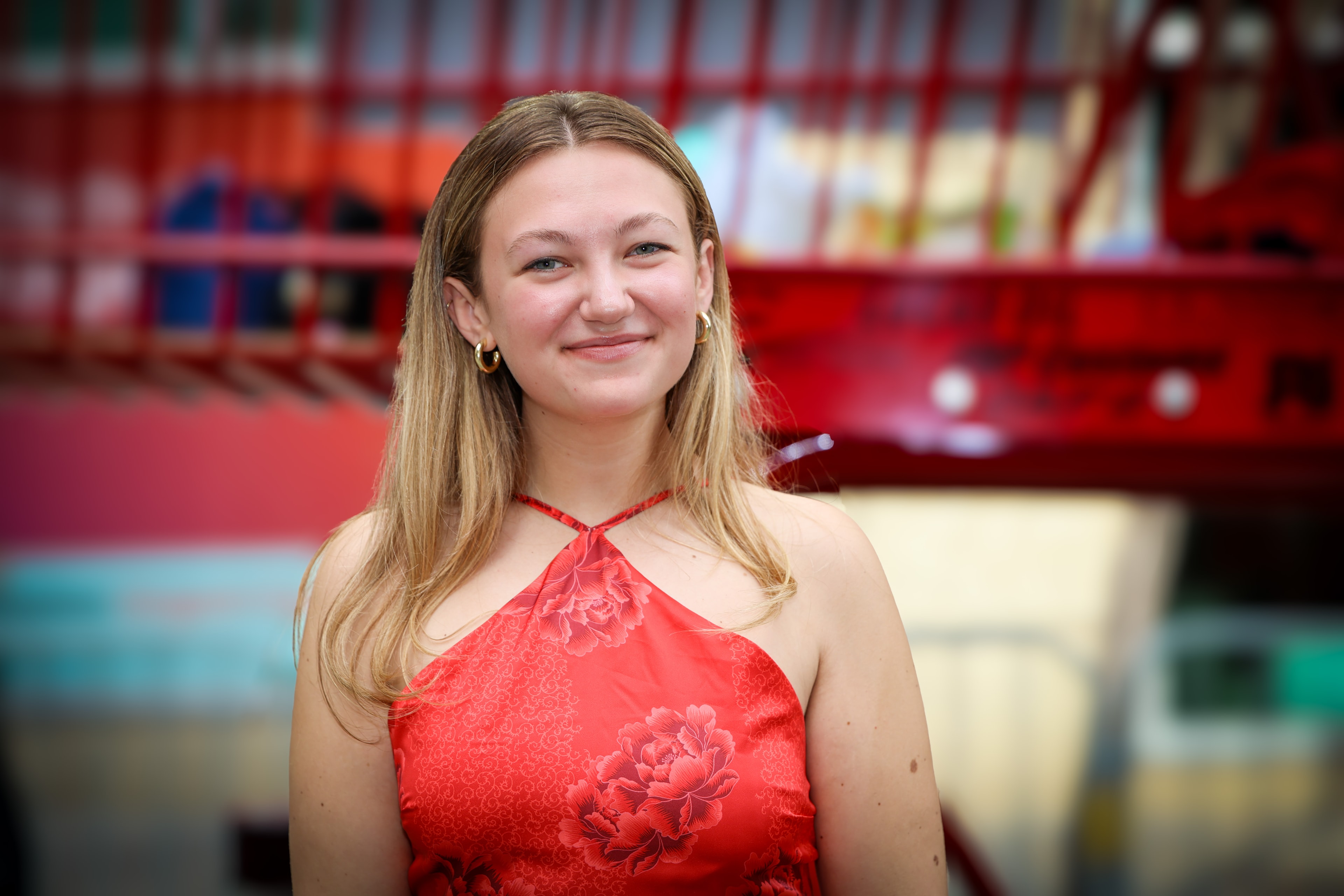 Red Dress Parade Portrait
