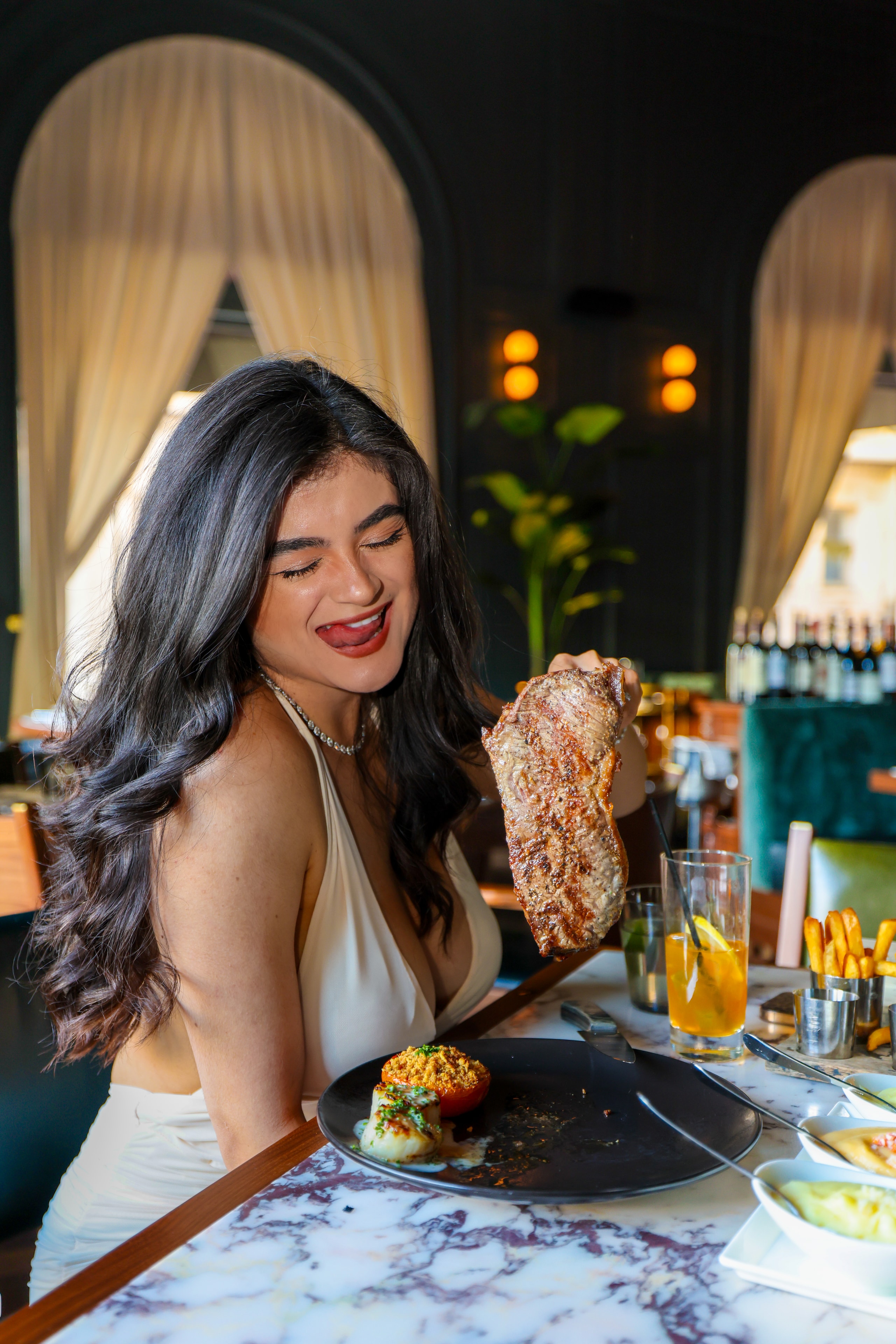 Dining with Ribs Playful Portrait