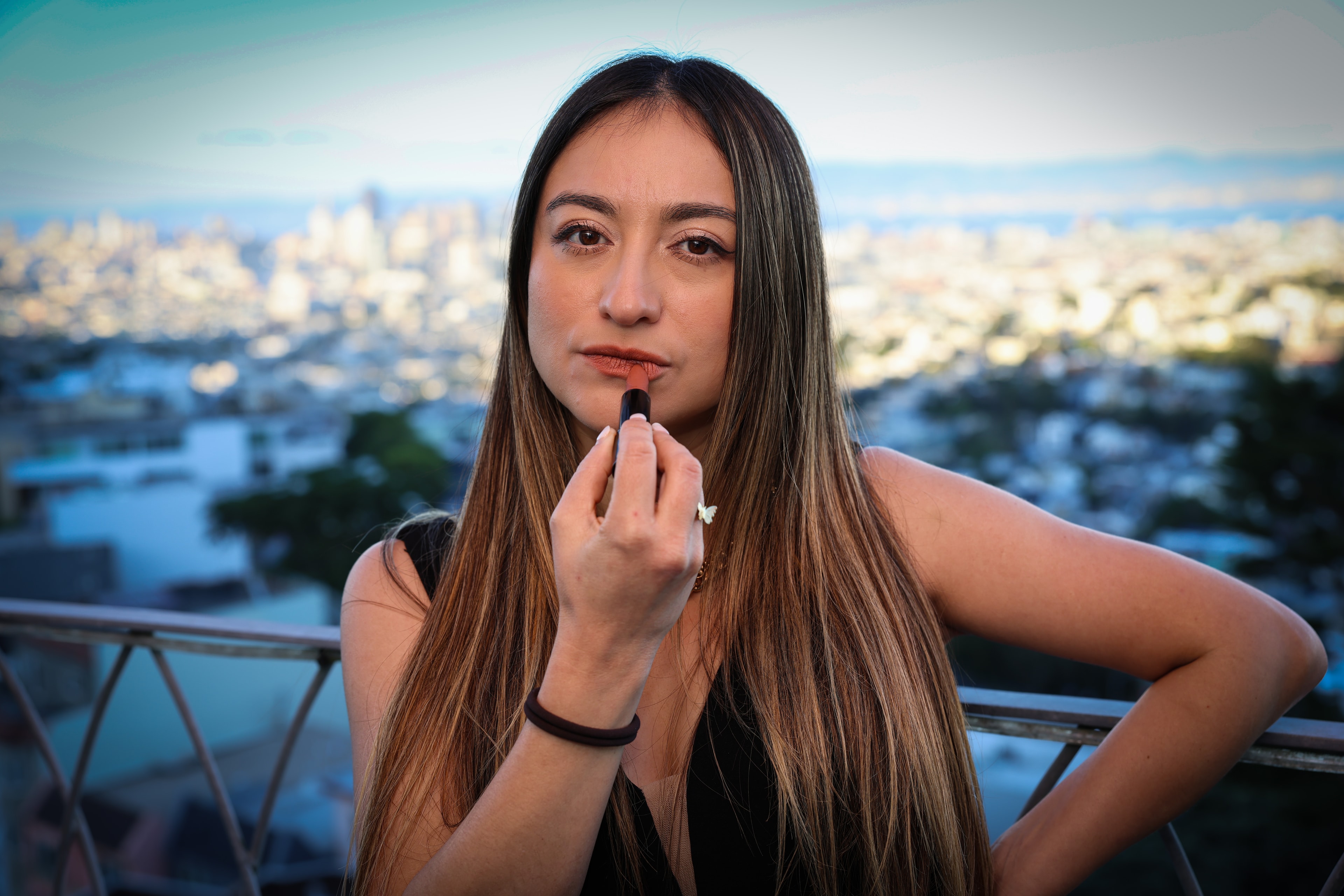 Rooftop Lipstick SF Skyline