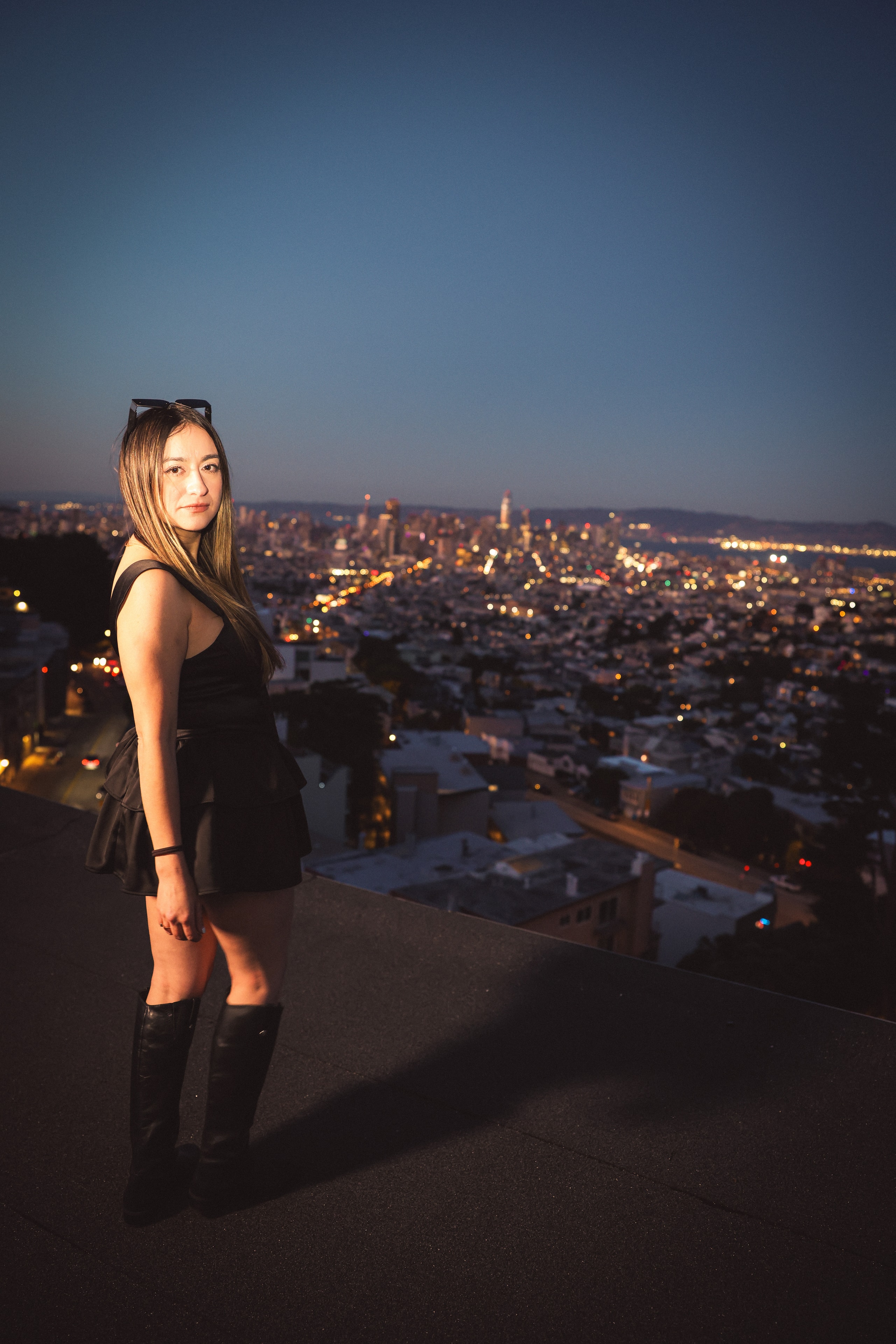 Night City Lights Rooftop