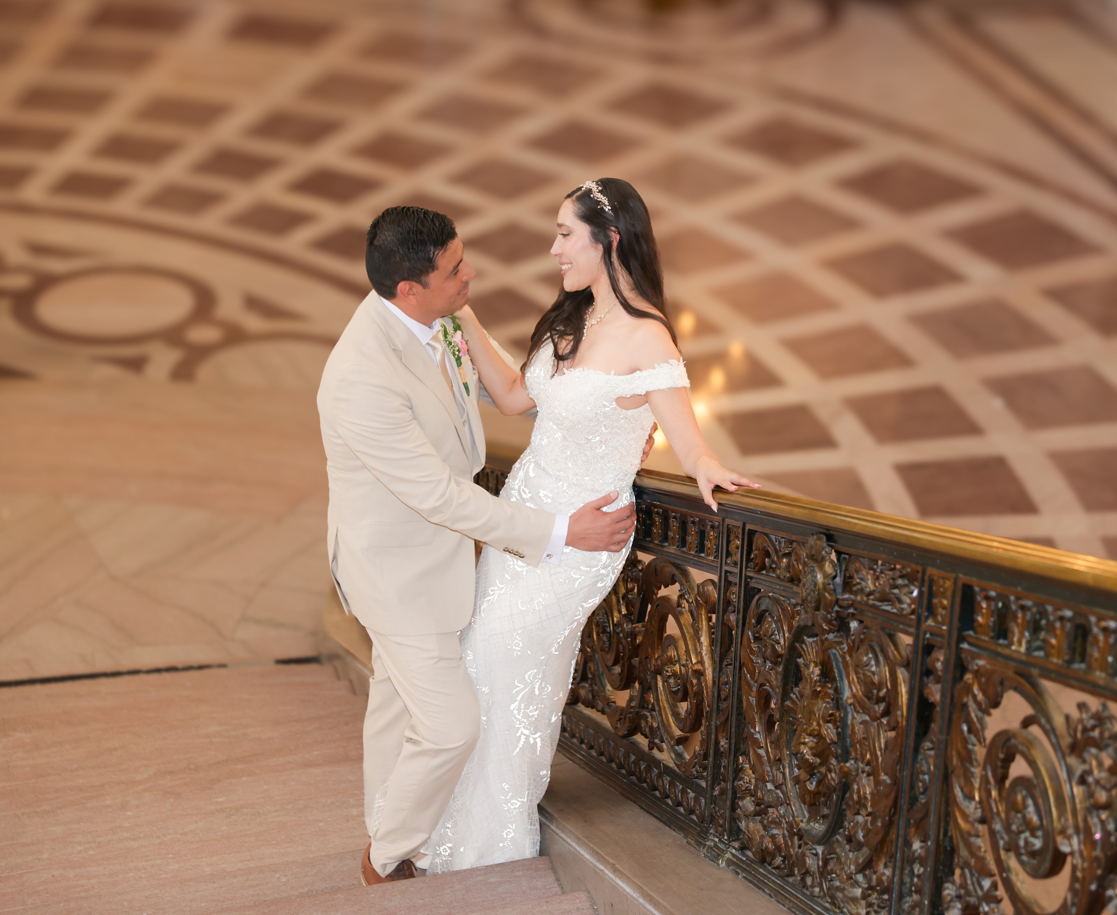 Romantic Staircase Moment