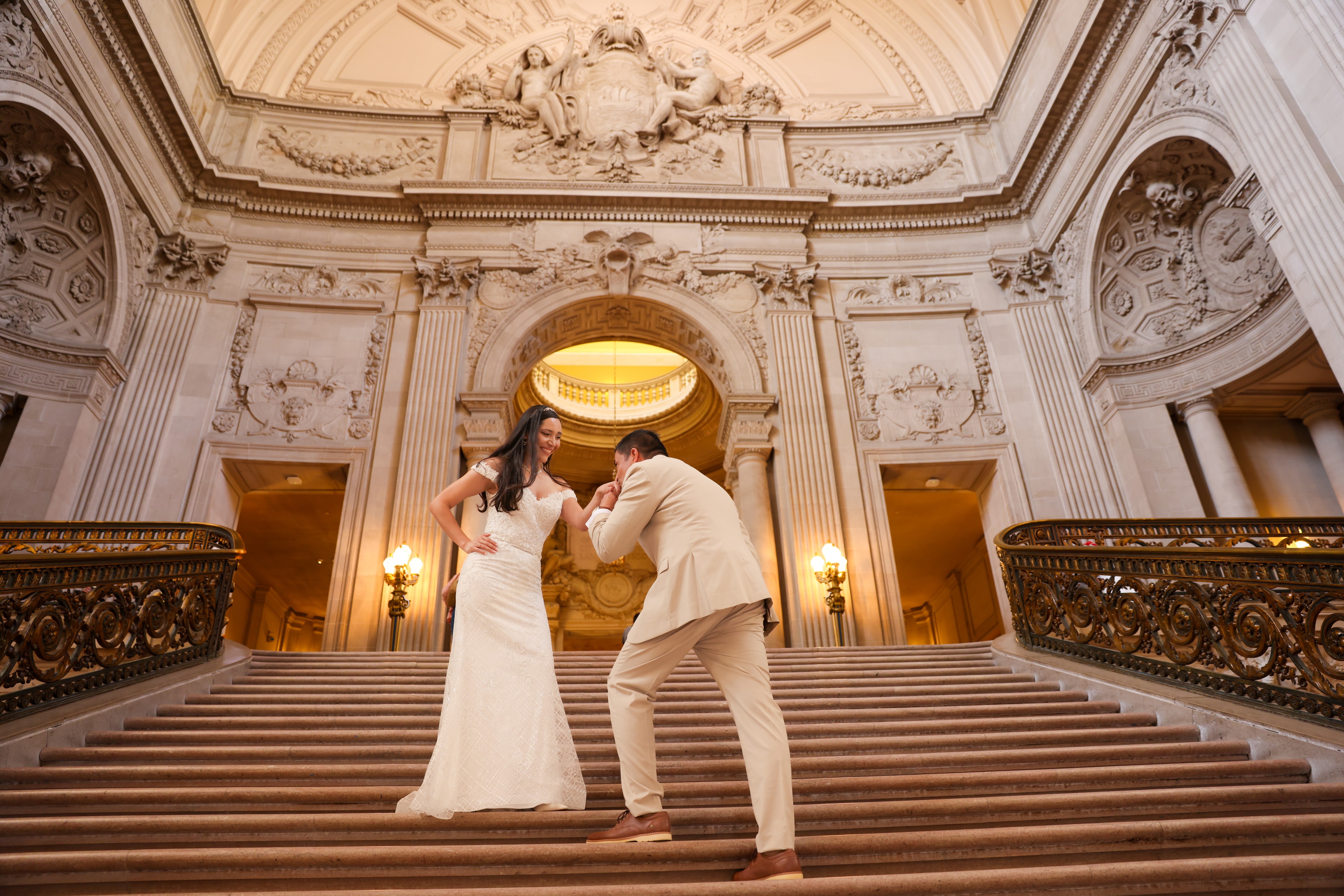 Groom Kissing Hand
